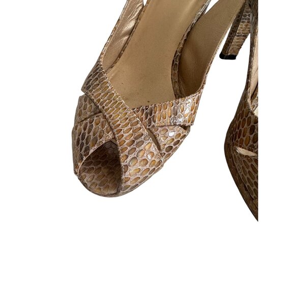 STUART WEITZMAN Leather Animal Print Slingback Heels Size 7 - Picture 4 of 7